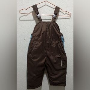 Baby's Brown & Blue London Fog Snow Suit Outdoor Winter Warm Adjustable 24 mos